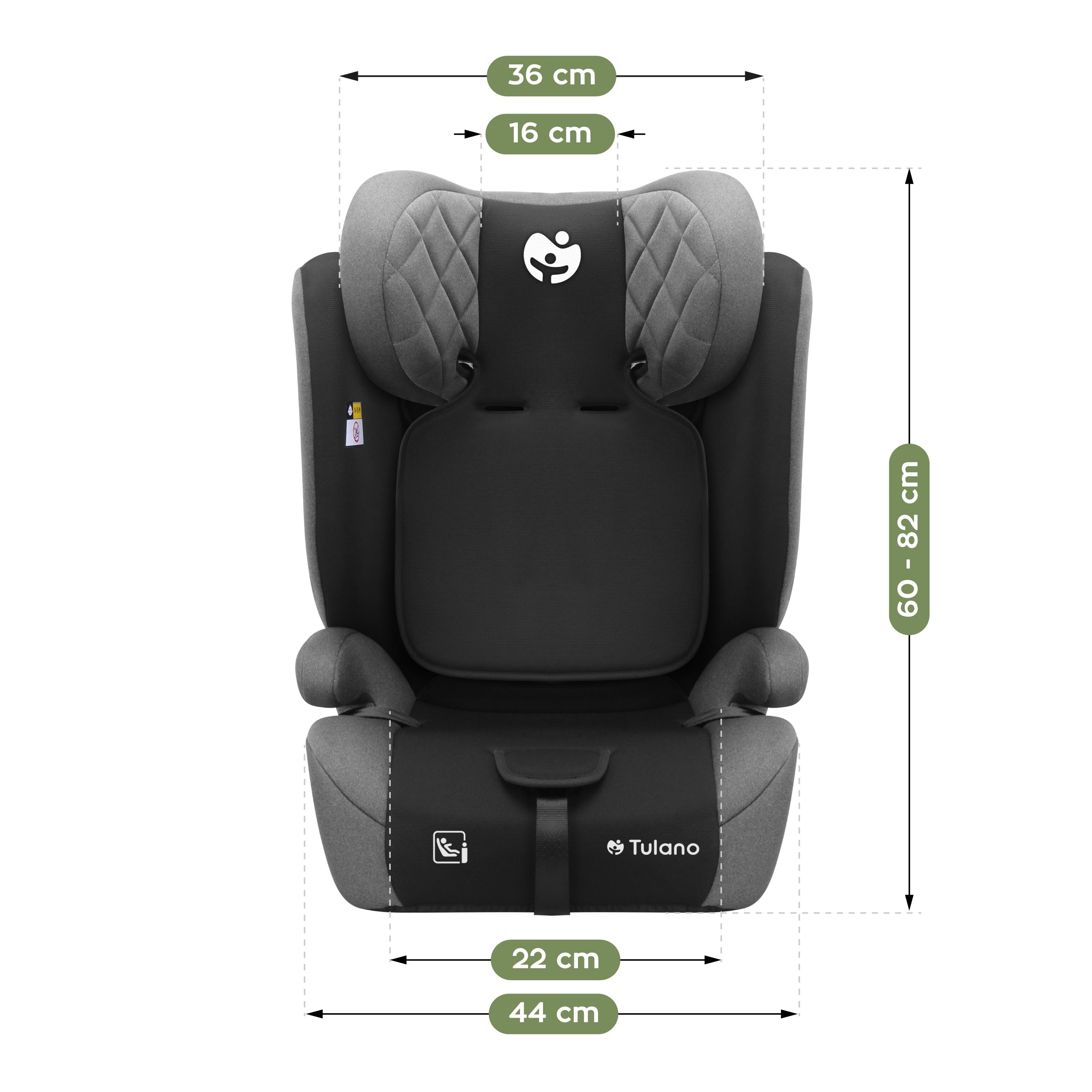 OUTLET Fotelik samochodowy Tulano Zooma 25 Grey - Black 76 -150cm I-Size