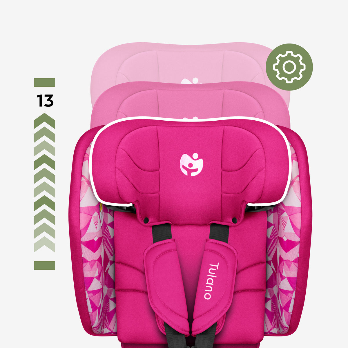 Fotelik samochodowy Tulano 76-105 cm Zooma 55 Crazy Pink