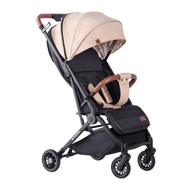 Wózek spacerowy dziecięcy Tulano Milan Czarno-Beżowy składany do 22 kg