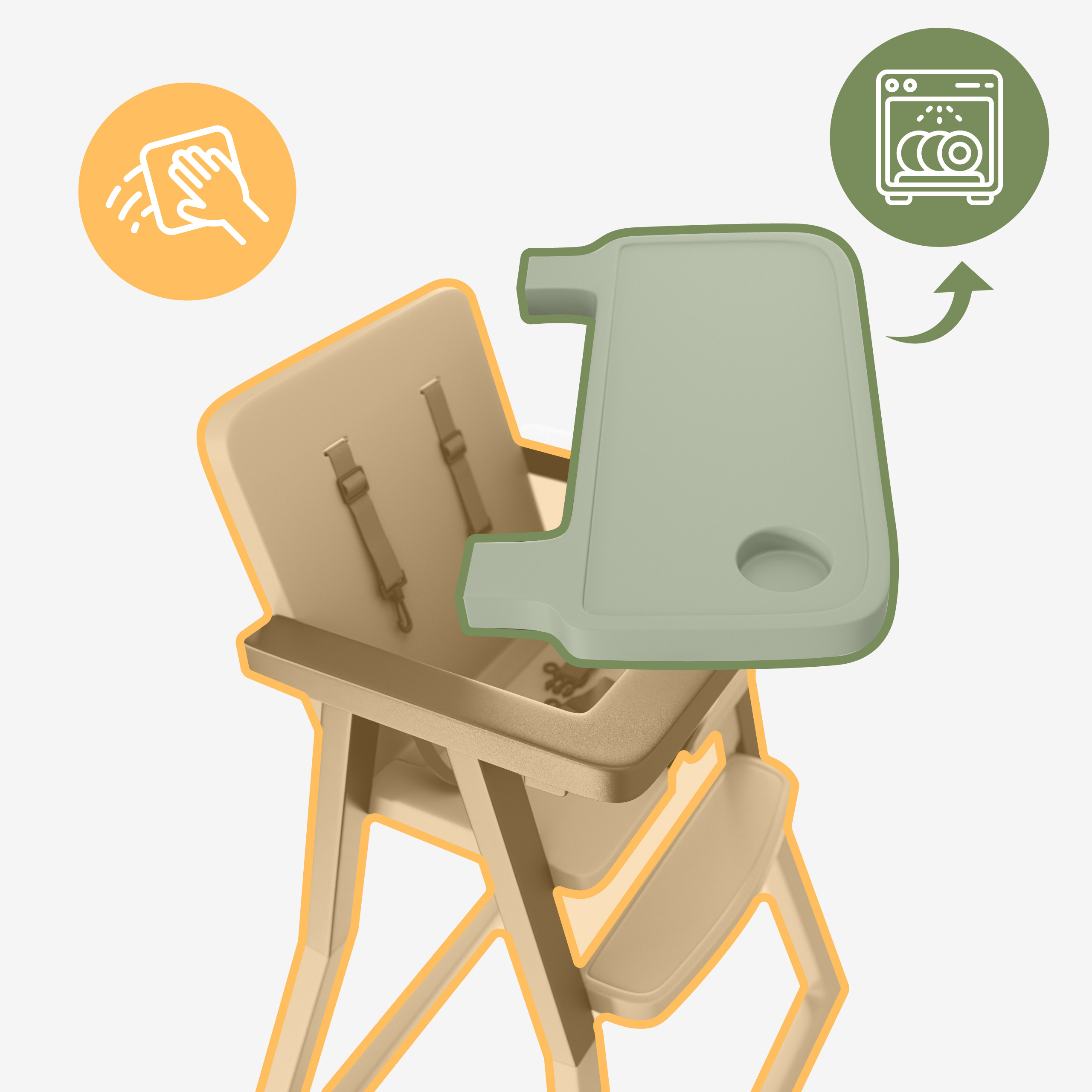 Morsel krzesełko dla dziecka z odpinaną tacką