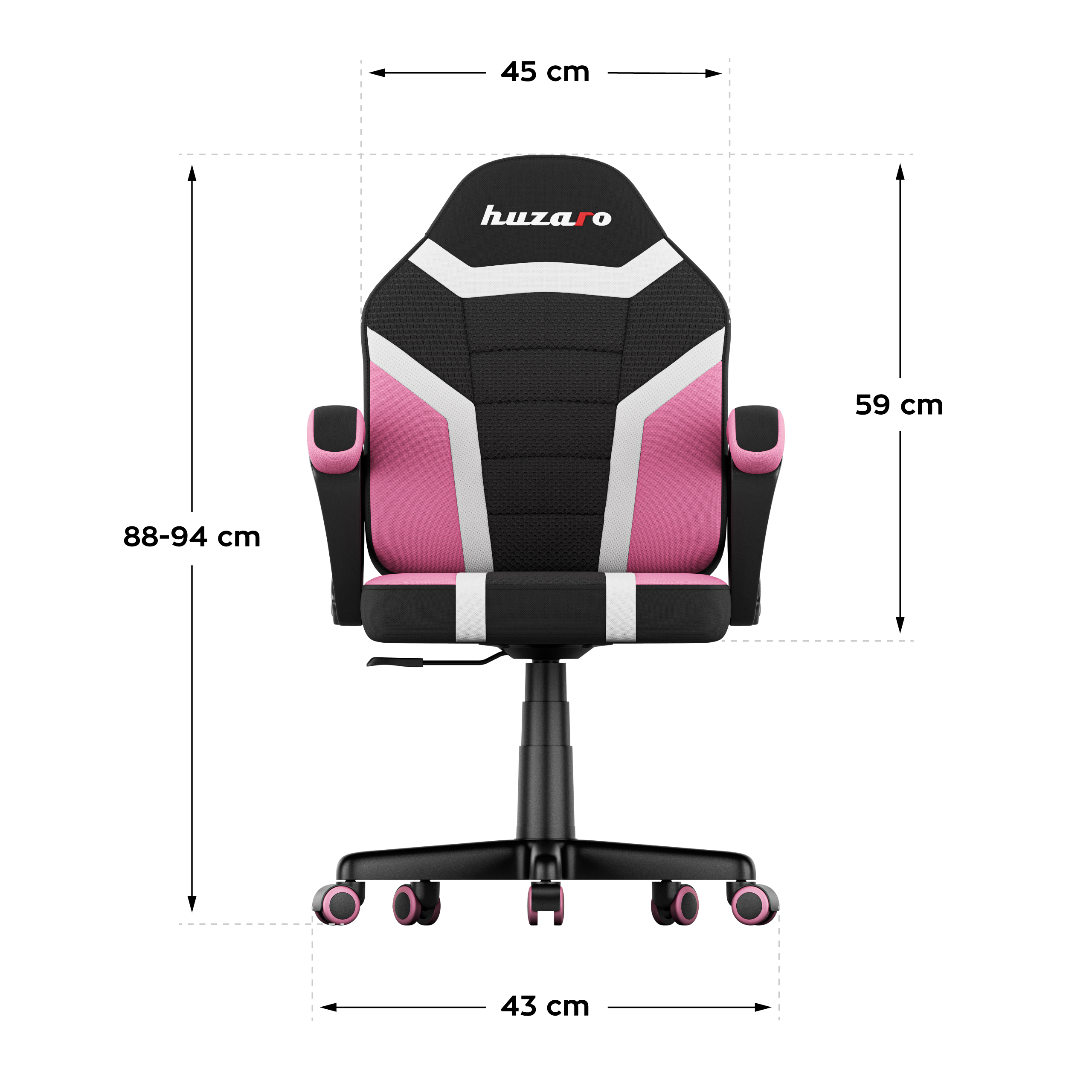Wymiary fotela Ranger 1.0 Pink Mesh