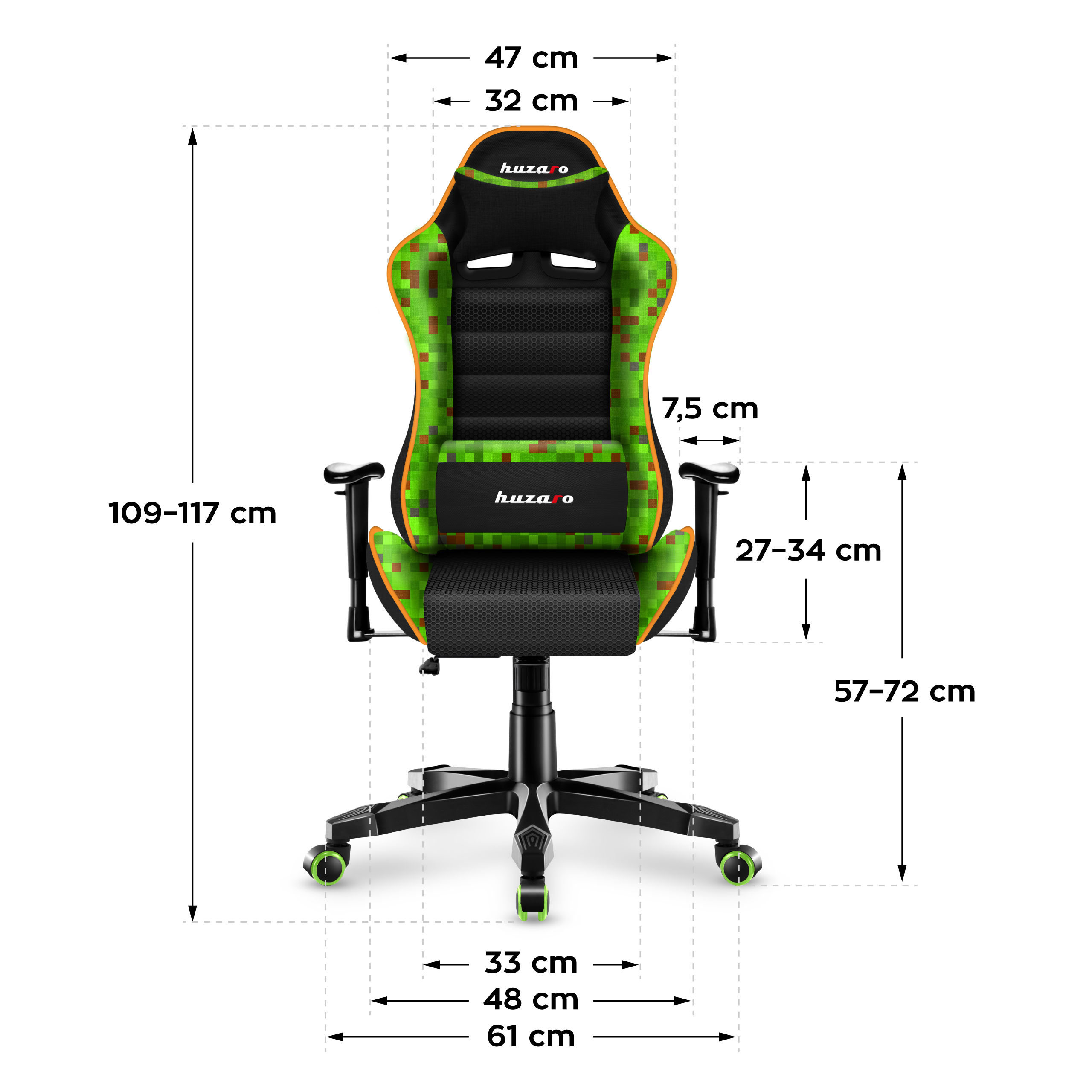 Wymiary fotela Ranger 6.0 Pixel