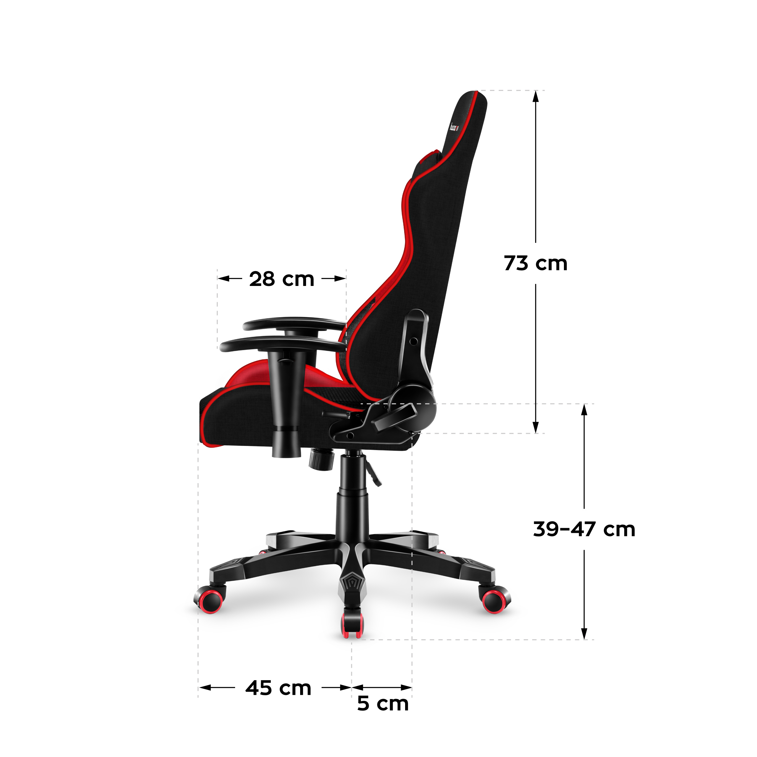 Wymiary fotela Ranger 6.0 Red